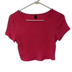 SHEIN Fuchsia Ribbed Crop Top size S